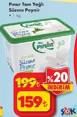 PINAR TAM YAĞLI SÜZME PEYNİR 1 KG